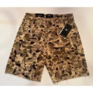 7 For All Mankind Men's Camouflage Cooper J The Modern Straight Shorts Size 29